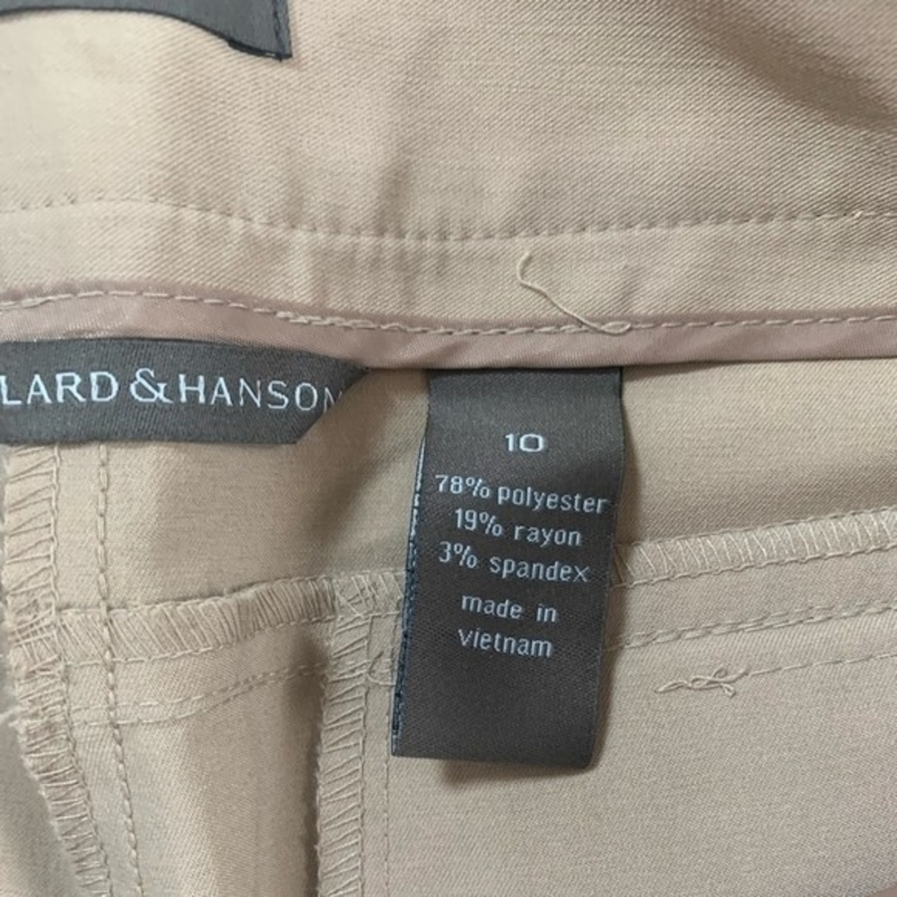 Hillard Hanson Women's Cropped Straight Leg Capri Pants 10 Tan Stretch NWT - Picture 9 of 10